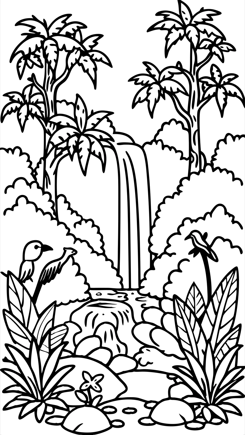 coloriage de forêt tropicale